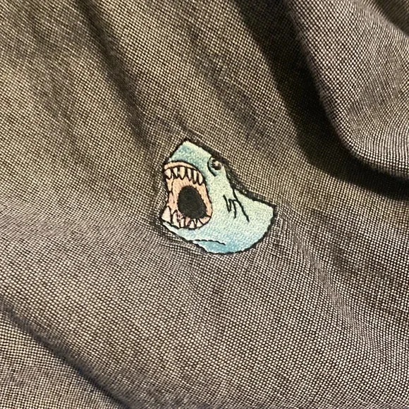 Modern Amusement Button Down Shirt Blue Size Large L EUC - Picture 3 of 8